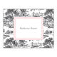 Black Toile & Pink Check Folded Note Cards Image 4 of 4